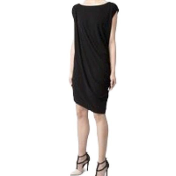 𝅺ALL Saints Dress Black Ally Asymetrical Dress - Picture 2 of 11